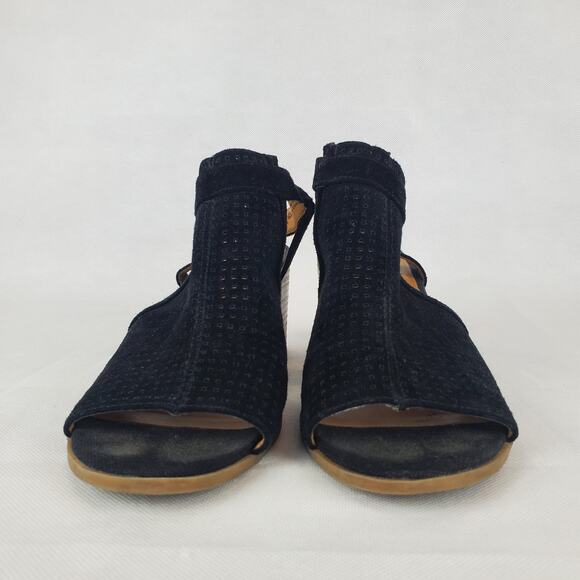 Franco Sarto Leather Harlet2 Peep Toe Sandals with Block Heel EUC 9.5 M - Picture 5 of 10